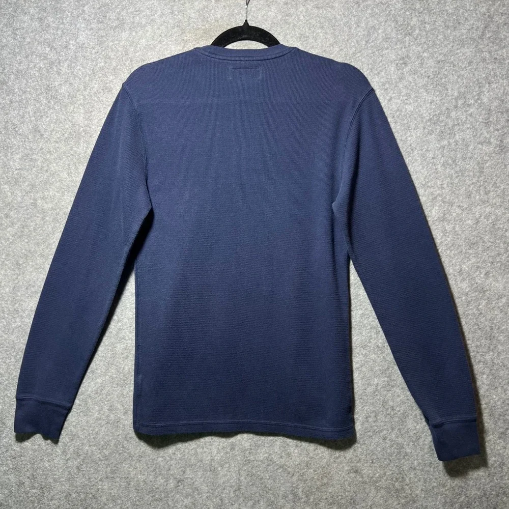 Polo Ralph Lauren Mens Navy‎ Blue Waffle Knit Thermal Long Sleeve Sleep Shirt S